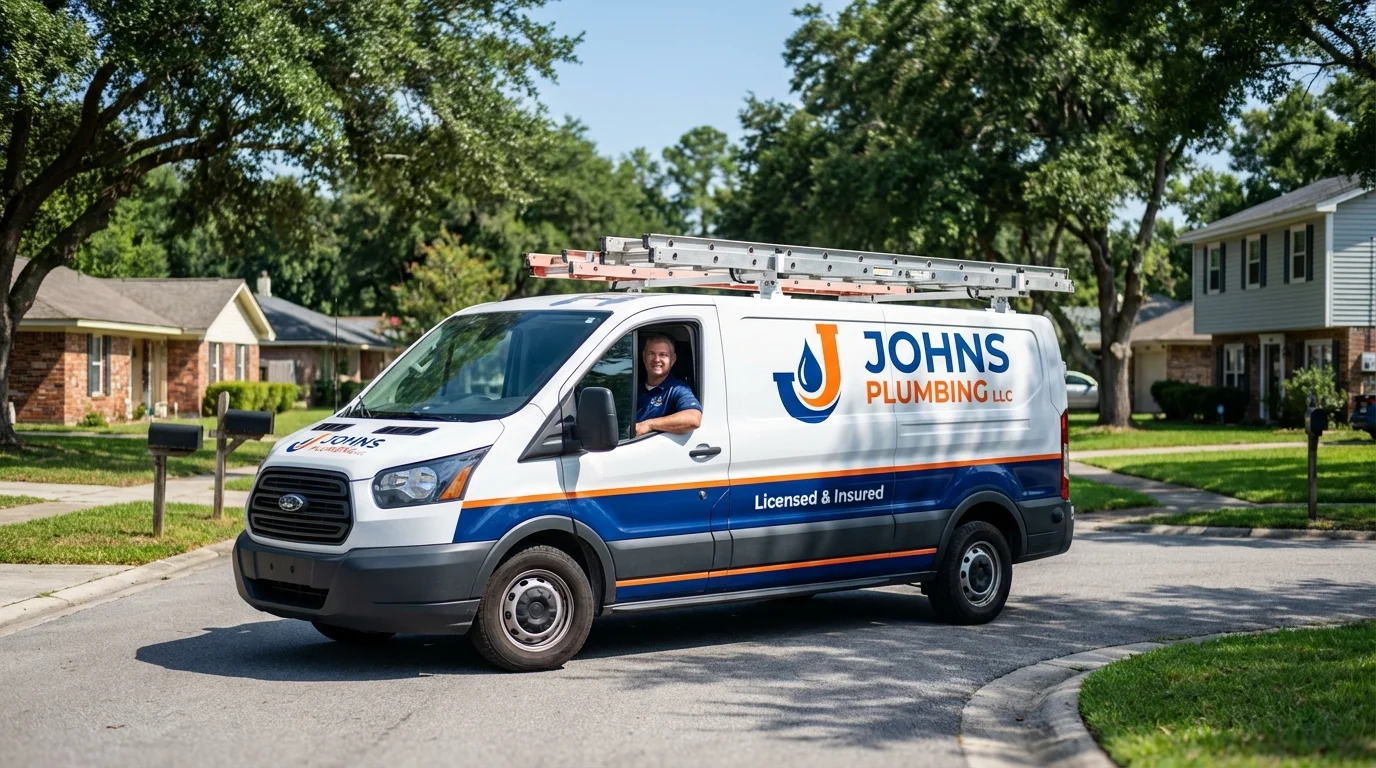 Johns Plumbing LLC service van in Schuylerville, NY