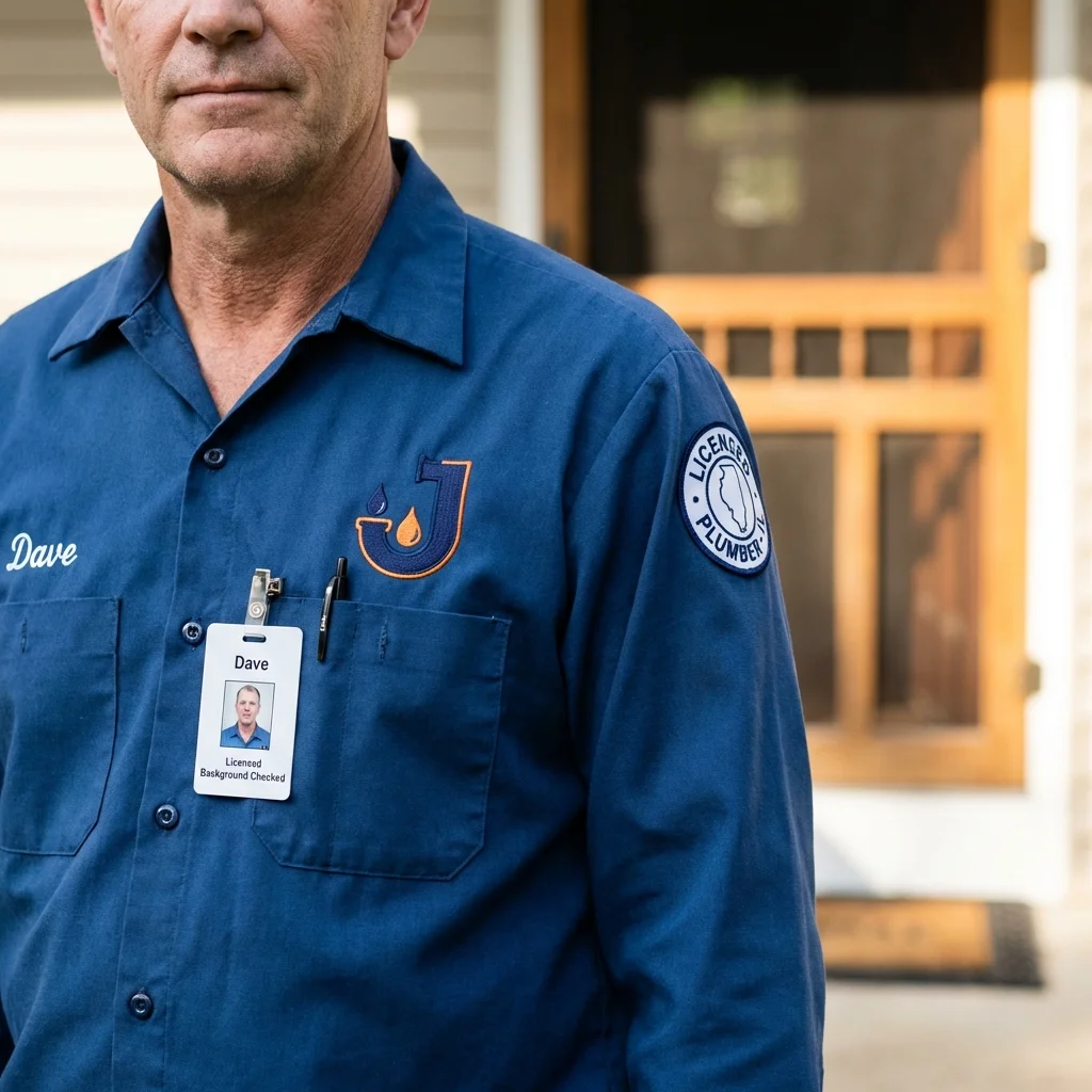Licensed plumber showing ID badge in Schuylerville, NY