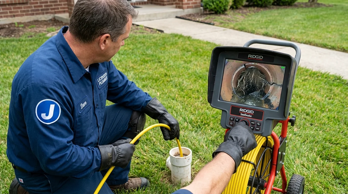 Sewer camera inspection being performed by Johns Plumbing LLC in Schuylerville