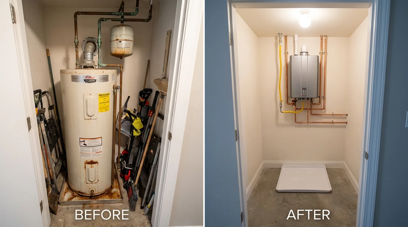 Tank water heater versus wall-mounted tankless unit comparison for Schuylerville, NY homeowners
